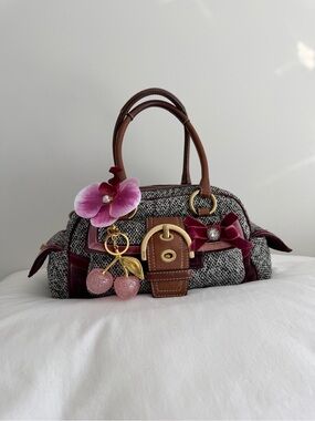 Coach Soho Tweed Swarovski Bow Shoulder Bag